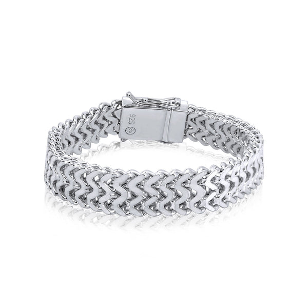 Sterling Silver High Zig Zag Bracelet 13.6mm