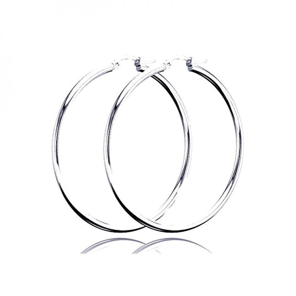 Silver 925 Plain Hoop Earring 2mm - HP02-2
