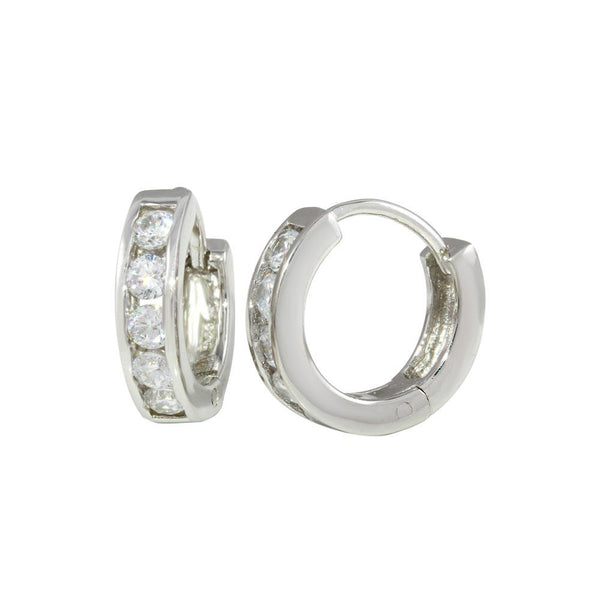 Rhodium Plated 925 Sterling Silver 3MM Hoop Earrings