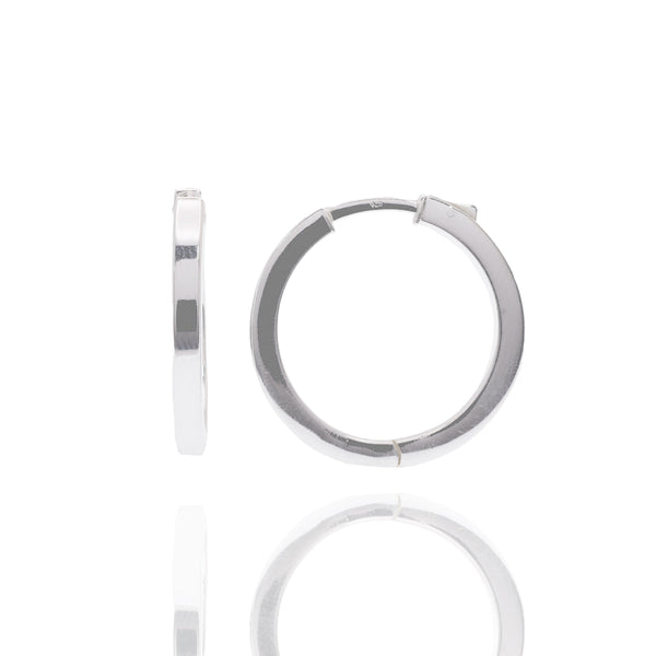 Rhodium Plated 925 Sterling Silver 3mm Hoop Earring
