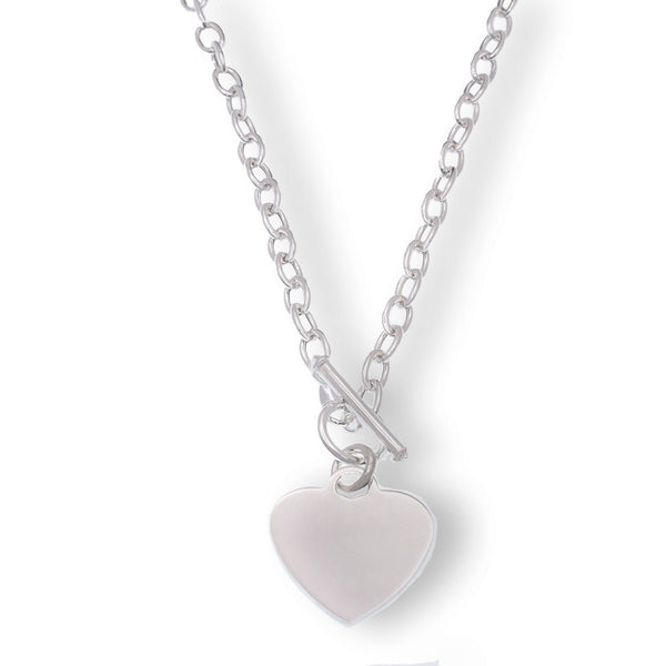 High Polished 925 Sterling Silver 17.8mm x 19mm Heart Charm Necklace