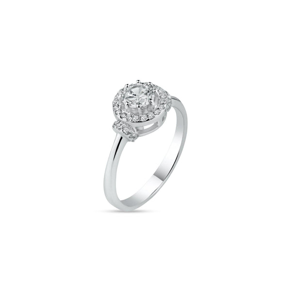 Silver 925 Rhodium Plated Cluster Ring