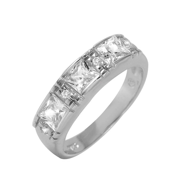 Silver 925 Rhodium Plated Princess CZ Ring