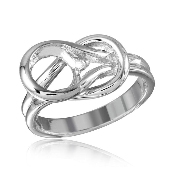 Silver 925 Rhodium Plated Lock Single Stone Mounting Ring