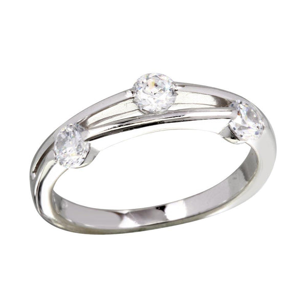 Rhodium Plated 925 Sterling Silver CZ Ring