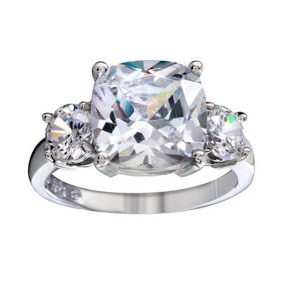 Rhodium Plated 925 Sterling Silver Past Present Future Ring