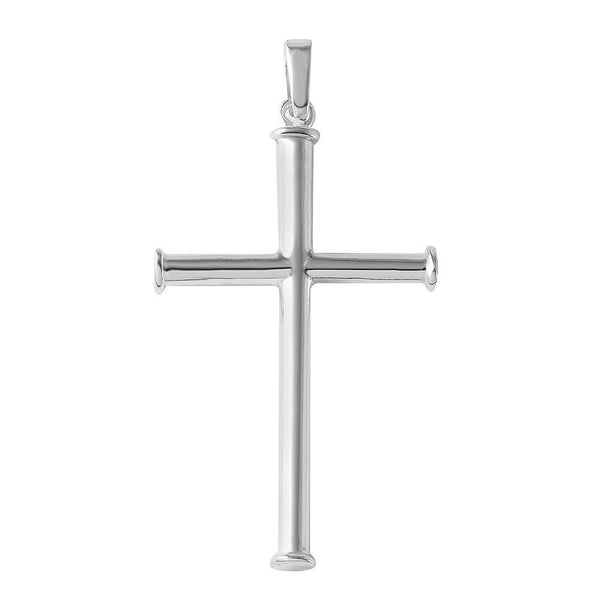 Silver 925 High Polished Cross Pendant with Border
