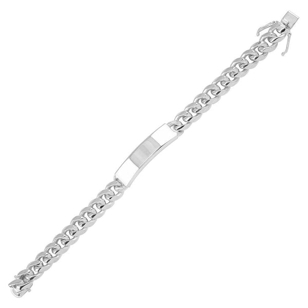 Rhodium Plated 925 Sterling Silver Miami Cuban ID Link 12.6mm Bracelet
