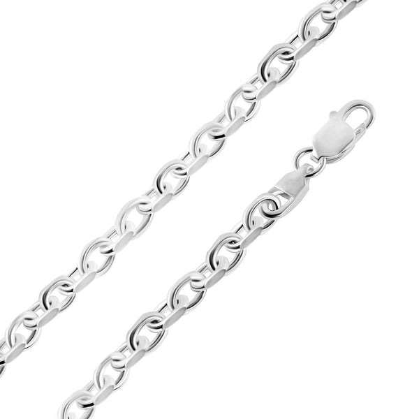 925 Sterling Silver Forzatina Diamond Cut 180 5.5mm Chain or Bracelet