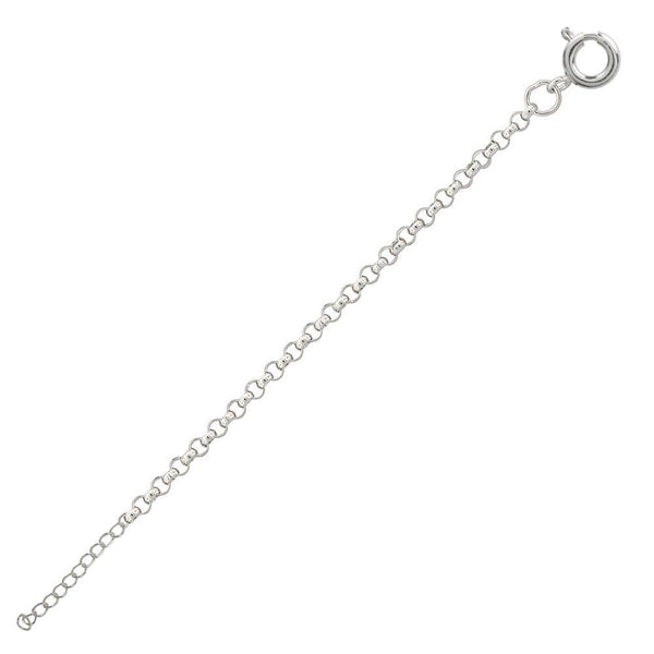 High Polished 925 Sterling Silver Round Rolo 025 Anklets 1.8mm - CHA702