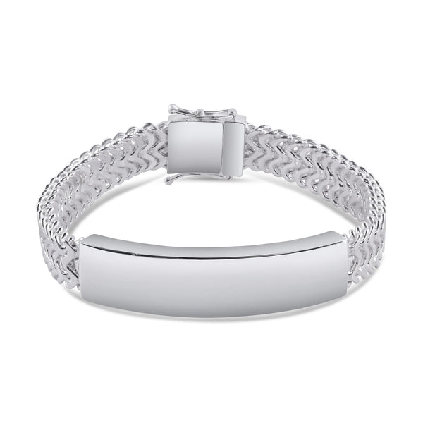 925 Sterling Silver Zig Zag Box Lock 9.2mm ID Bracelet