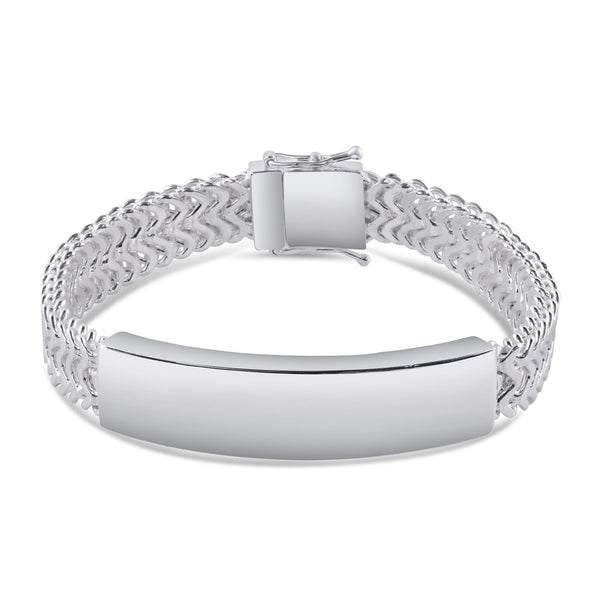 925 Sterling Silver Zig Zag Box Lock 10.2mm ID Bracelet