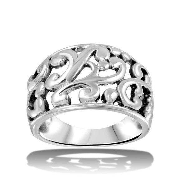 High Polished 925 Sterling Silver Old-Fashioned Dome Ring