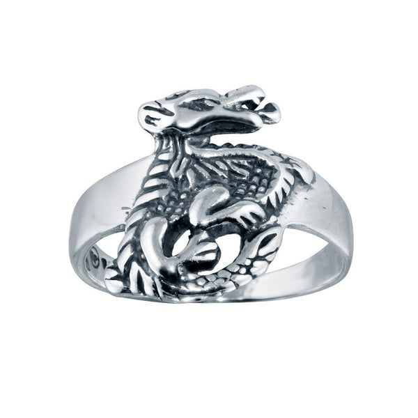High Polished 925 Sterling Silver Dragon Design Ring