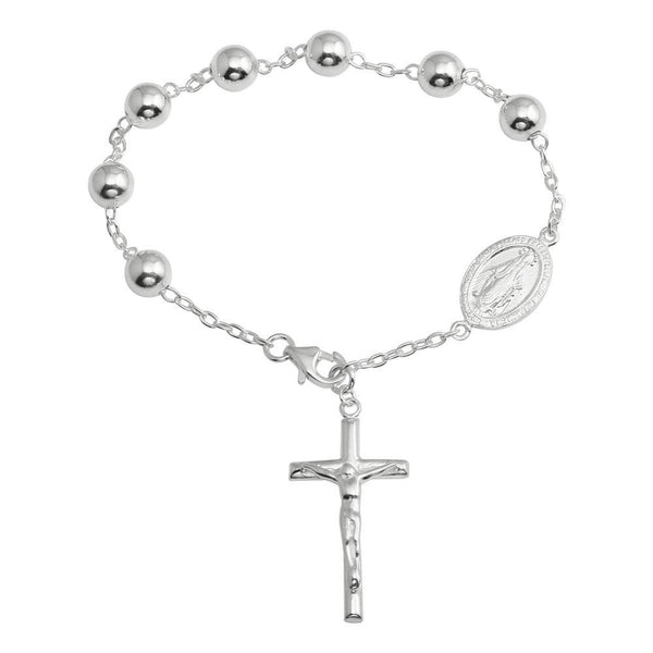 High Polished 925 Sterling Silver Rosary Bracelet