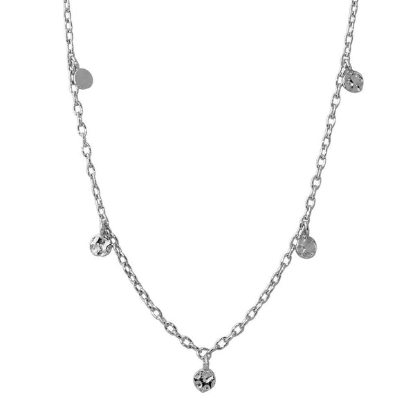 Rhodium Plated 925 Sterling Silver Dangling 5 Confetti Necklace