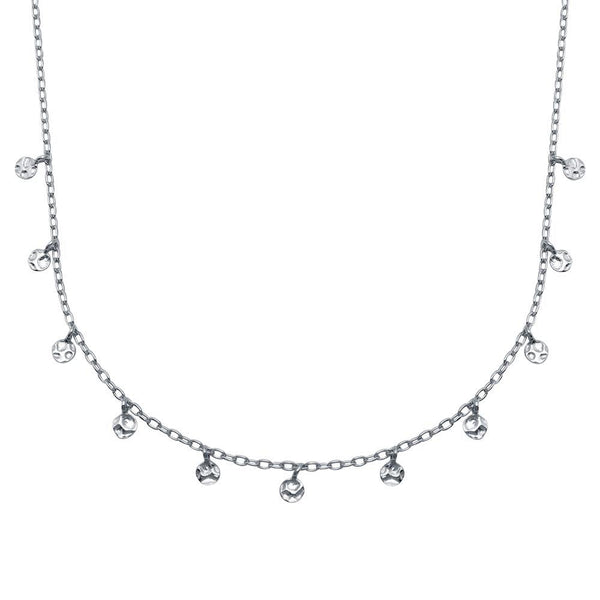 Rhodium Plated 925 Sterling Silver Confetti Choker Necklace