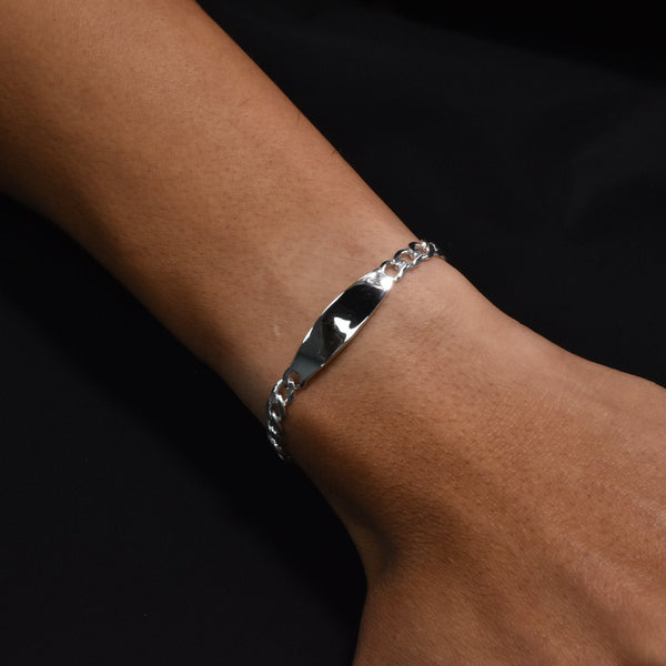 925 Sterling Silver Curb ID 5.8mm 7 Inches Bracelet