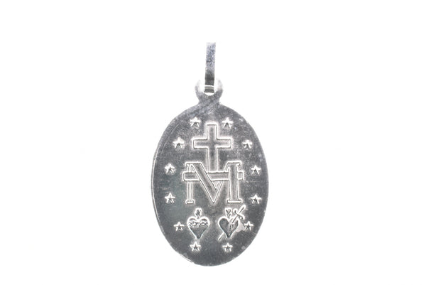 Rhodium Plated 925 Sterling Silver Maria Concepita Senza Peccato Pendant