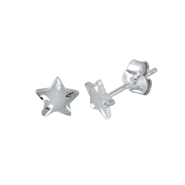 Rhodium Plated 925 Sterling Silver DC Star Earrings