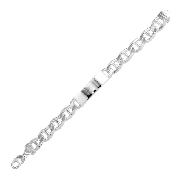 Silver 925 Engravable ID Flat Marina 350 Bracelet 13.5mm