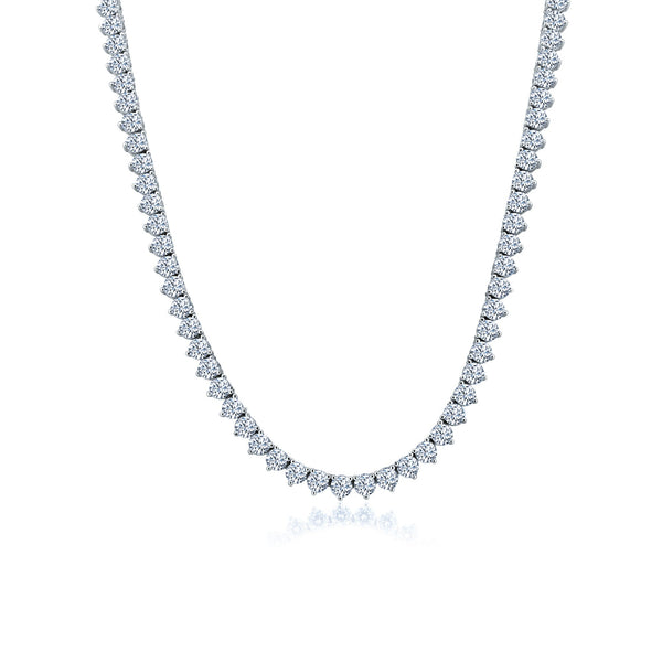 Rhodium Plated 925 Sterling Silver Round Clear 4.8mm 18 inches Tennis Necklace