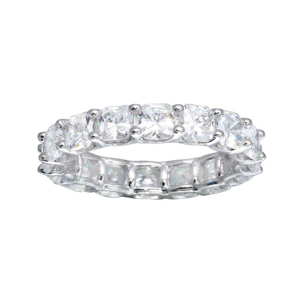 Rhodium Plated 925 Sterling Silver CZ Eternity Band Ring