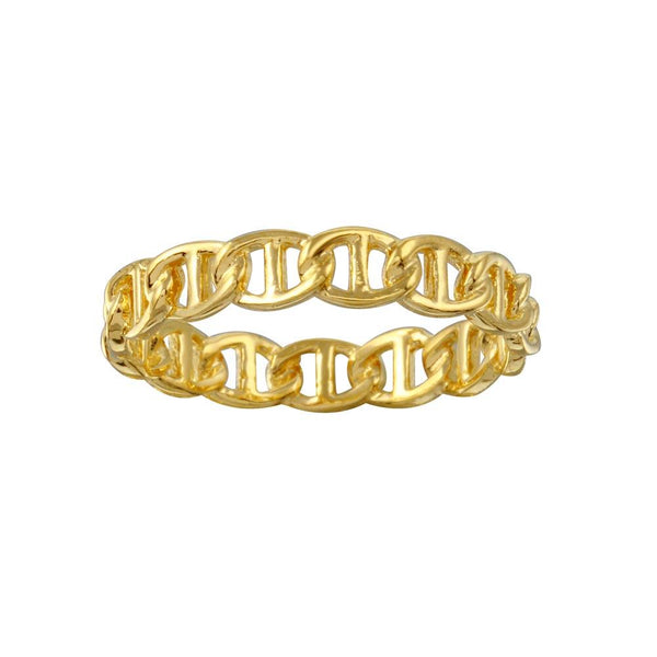Gold Plated 925 Sterling Silver Mariner Design Link Ring