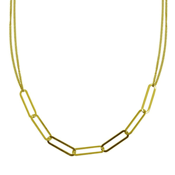 Gold Plated 925 Sterling Silver Thin Curb Link Necklace
