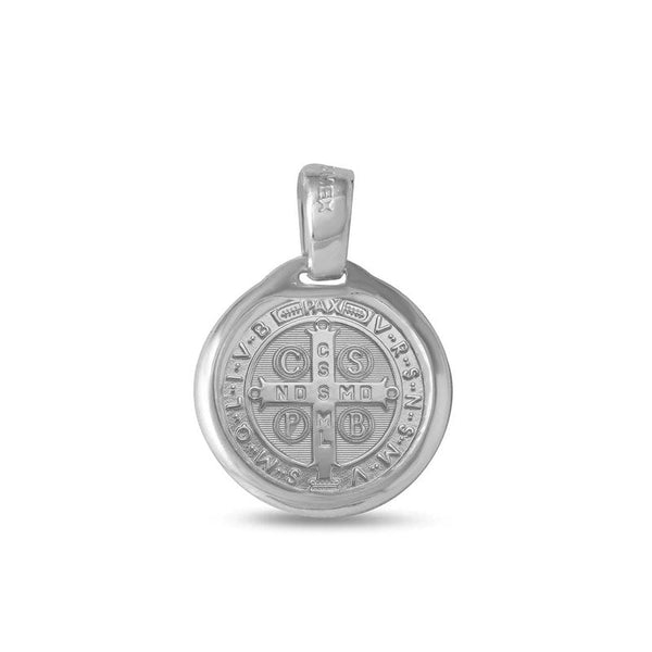 Silver 925 High Polished Saint Benedict Medallion 13mm
