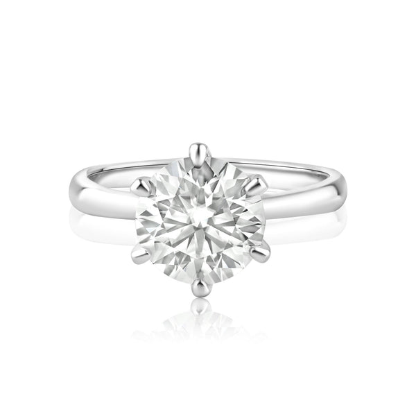 Rhodium Plated 925 Sterling Silver 3 Carat Moissanite Ring