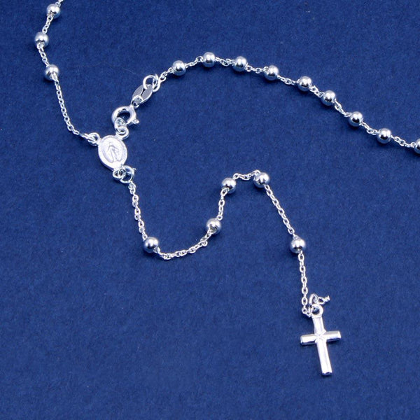 Silver 925 High Polished Rosary 3mm