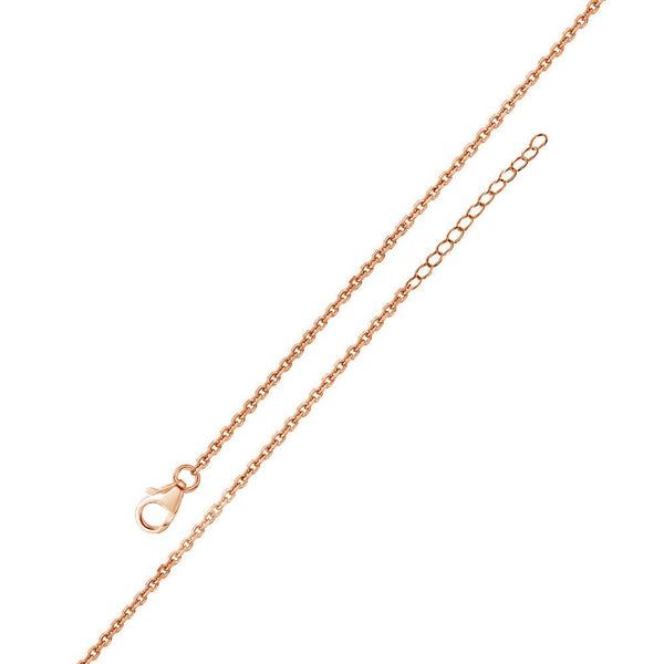 Rose Gold Plated 925 Sterling Silver Adjustable Extension Chain 1.2mm