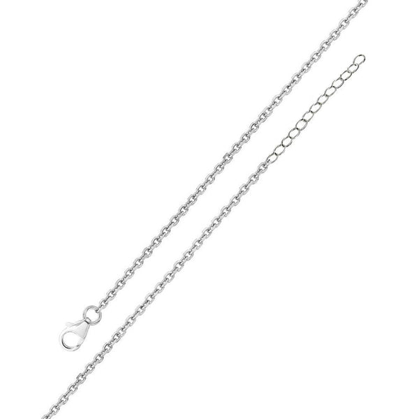 Rhodium Plated 925 Sterling Silver Adjustable Extension Chain 1.6mm