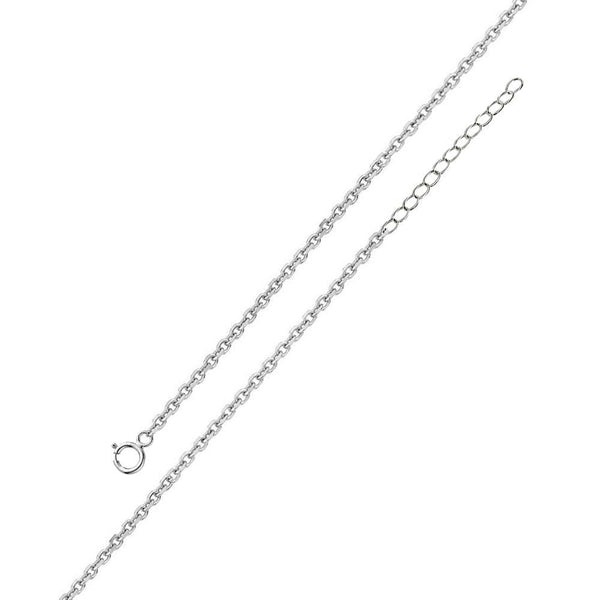 Rhodium Plated 925 Sterling Silver Adjustable Extension Chain 1.6mm