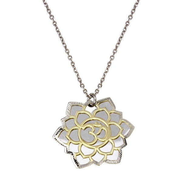 Rhodium Plated 925 Sterling Silver Crown Chakra Necklace