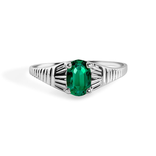 Rhodium Plated 925 Sterling Silverr Rigid Birthstone Ring