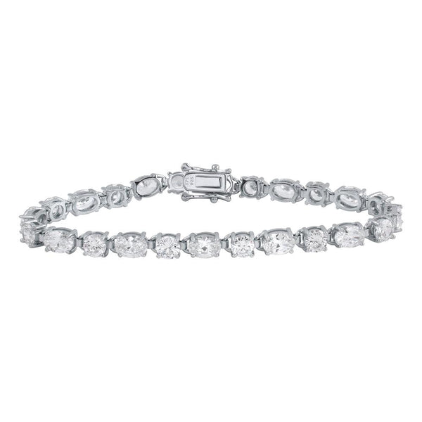 Rhodium Plated 925 Sterling Silver 5.5mm CZ Tennis Bracelet