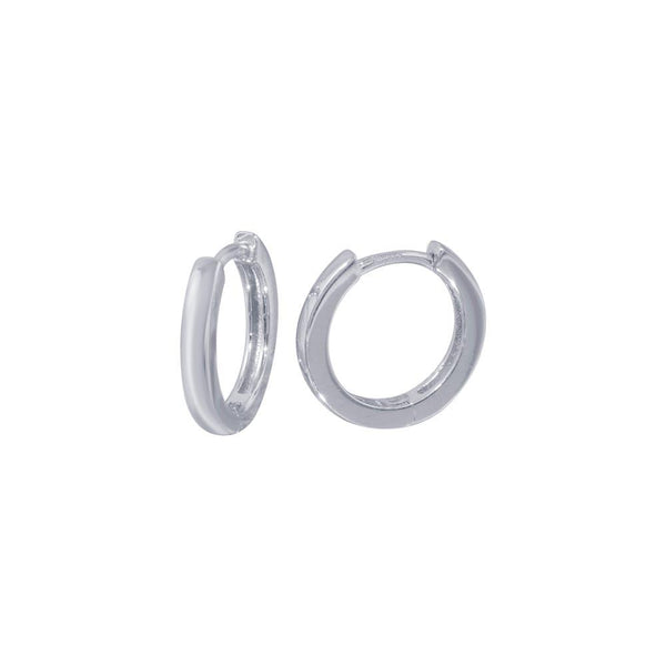 Rhodium Plated 925 Sterling Silver huggie hoop Earring