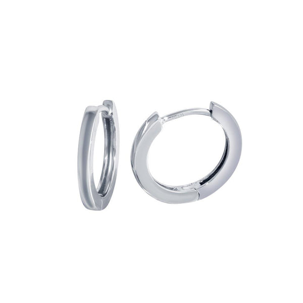 Rhodium Plated 925 Sterling Silver huggie hoop Earring