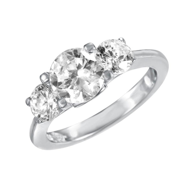 Silver 925 Rhodium and Gold Plated Infinity CZ Past Present Future Ring