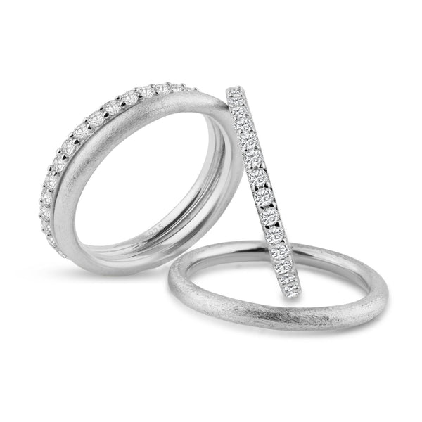 Rhodium Plated 925 Sterling Silver CZ Ring Set