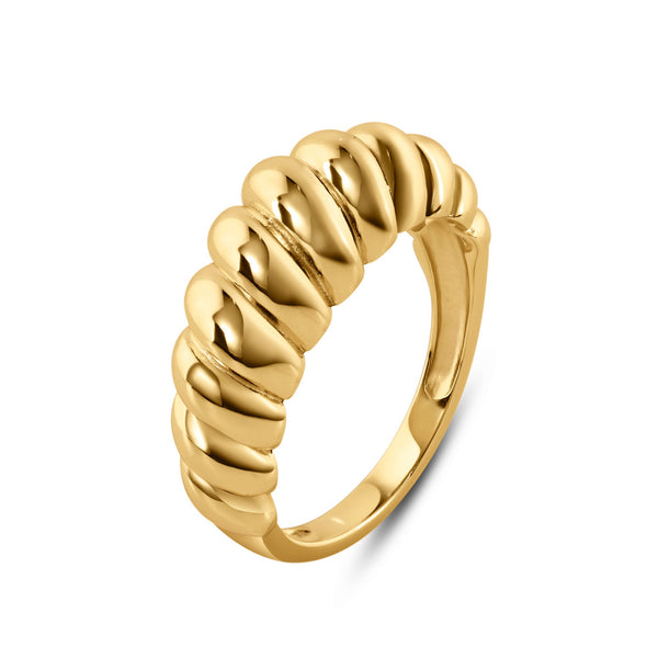 Gold Plated 925 Sterling Silver Croissant Design Ring 7.9mm