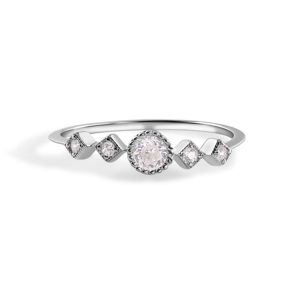 925 Sterling Silver Nickel Free Rhodium Plated Pave Clear CZ Ring