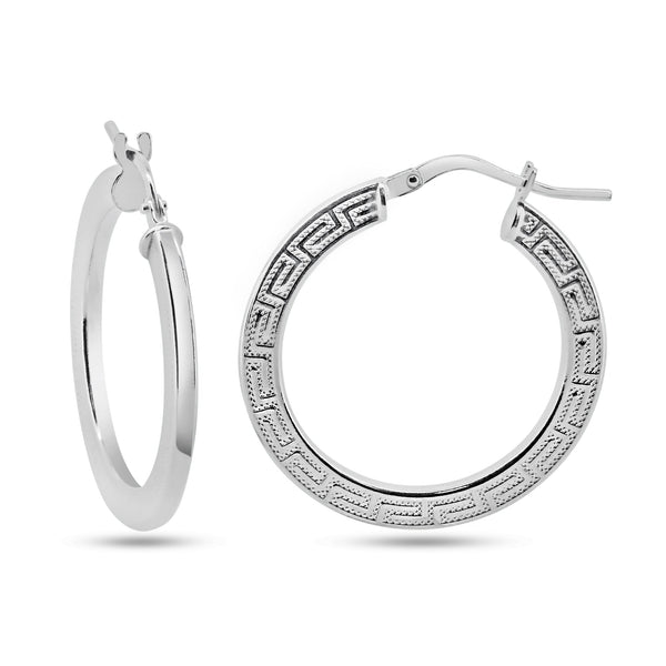 925 Sterling Silver Basic Non Plated Silver 1.8mm Celtic Hoop Earrings