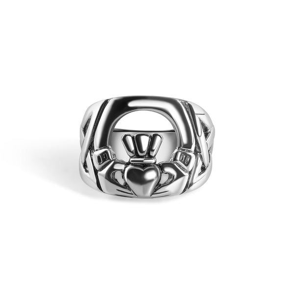High Polished 925 Sterling Silver Sacred Heart Ring