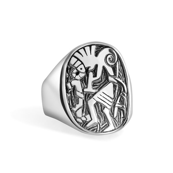 High Polished 925 Sterling Silver Kokopeli Ring
