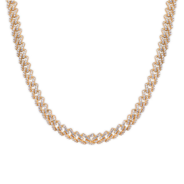Gold Plated 925 Sterling Silver 5.5mm CZ Encrusted Monaco Chain or Bracelet - GMN00212GP | GMB00129GP