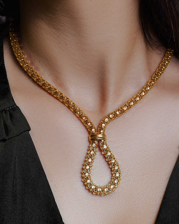 Silver 925 Gold Rhodium Plated Multiple Disc CZ Italian Necklace