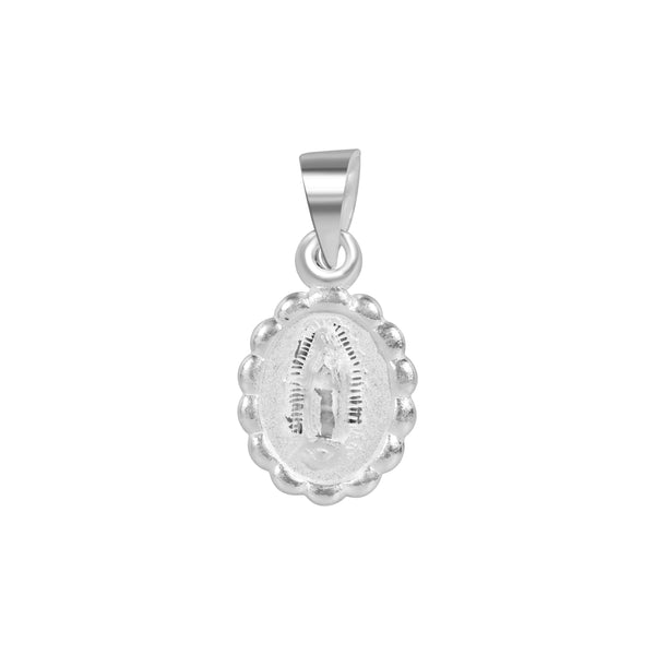 925 Sterling Silver High Polished Diamond Cut Guadalupe Pendant